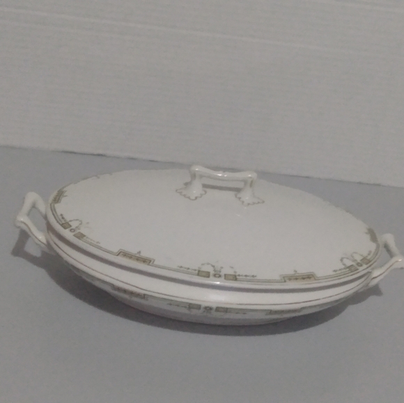 Wood & Sons England Vintage Ivory Covered Bowl Dish With Lid Floral Serving Ware - Picture 11 of 16